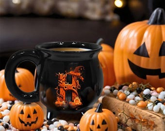 Personlig keramisk kittelmugg: Halloween-häxgåva