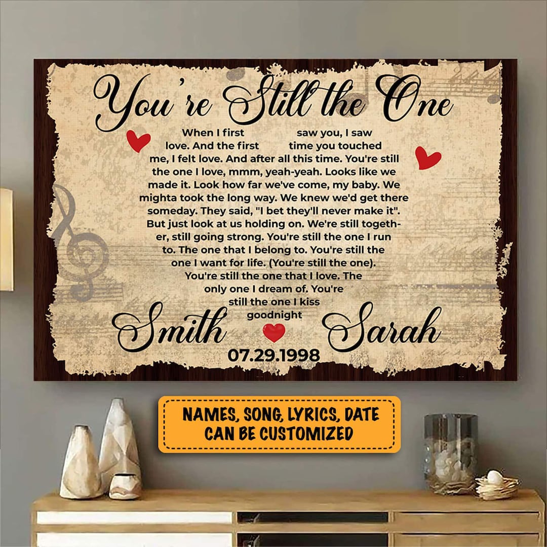 Personalized Song Lyrics Canvas Print: Anniversary Gift Wall Art - Etsy