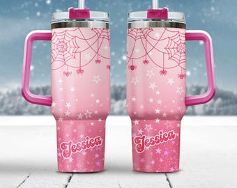 Personalized Spider Tumbler 40oz – Halloween Custom Name Gift