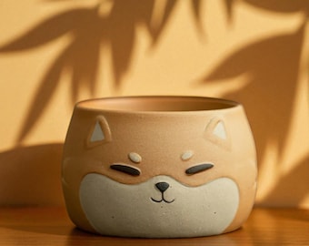 Shiba Inu Ceramic Tea Cup: Handmade Japanese Mug