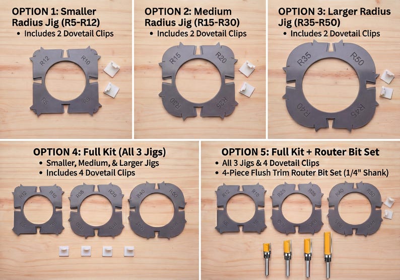 Corner Radius Router Jig Template Set – Woodworking Rounding Tool - Etsy