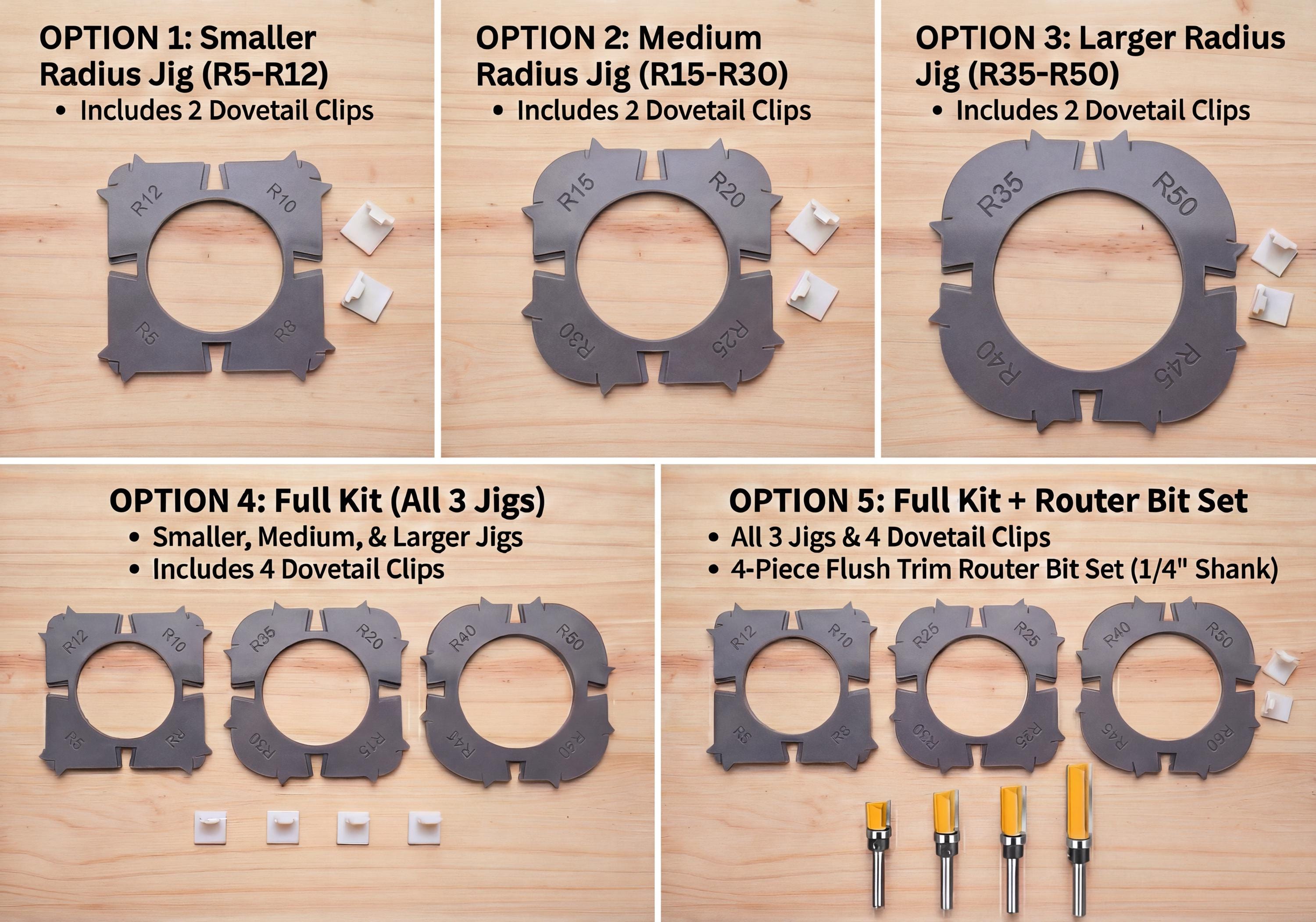 Corner Radius Router Jig Template Set – Woodworking Rounding Tool - Etsy