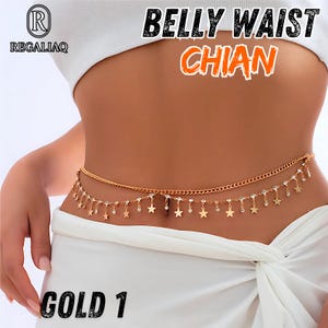 Rhinestone Star Tassel Waist Chain – Belly Belt Jewelry for Women, Festival Rave Bikini Body Accessory