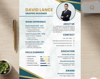 Professional Resume, Clean Modern Resume Template Canva & word, CV Modern Resume, CV Photo Resume templates 2025, Minimalist Resume letter