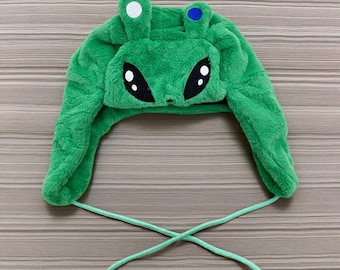 Alien Cartoon Embroidered Lei Feng Hat, Warm Ear Flap Winter Cap Hat, Gift for Kids