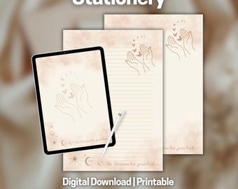 Printable Stationery Set, Butterflies, Lined + Unlined, A4 + US Letter, Digital Download