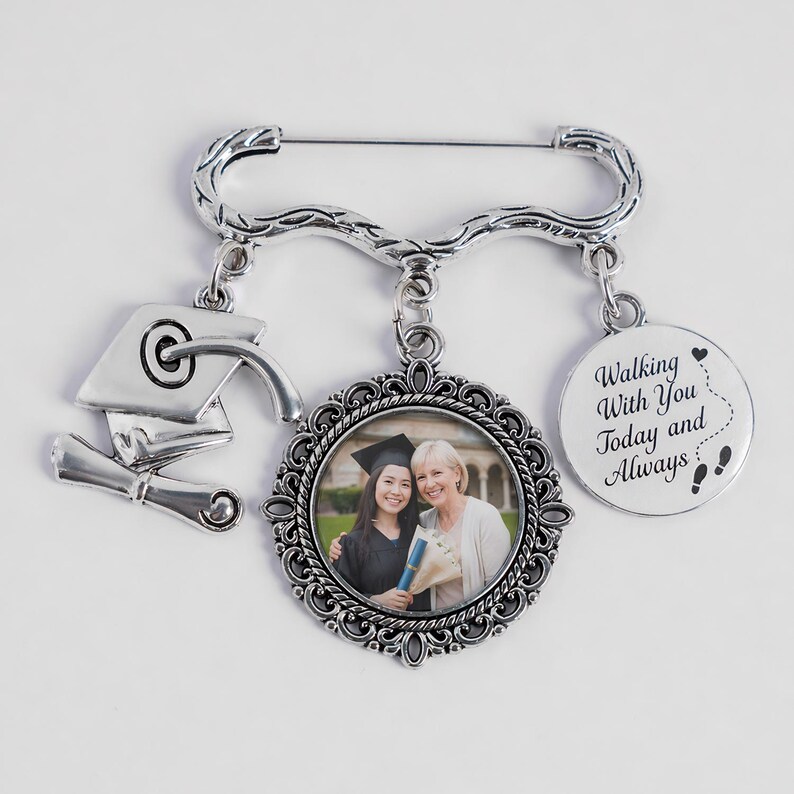 Graduation Brooches Personalized Graduation Photo Charm Pin With Picture Memorial Brooch ...
