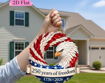 Patriotic Decor, 250 Years Freedom, July 4th Celebration, Semiquincentennial Eagle Wreath