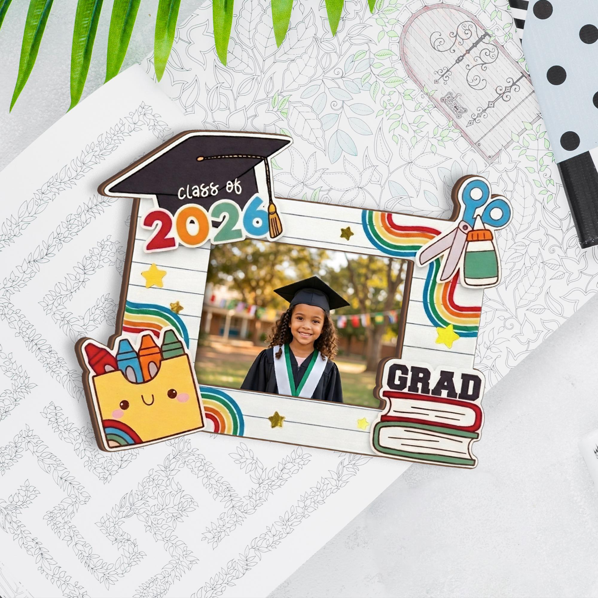 Graduation Card Frame Personalized Graduation Wood Frame Class of 2026 Photo Frame Kids ...