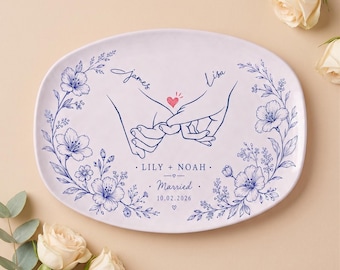 Bandeja de boda personalizada, regalo de compromiso personalizado para la pareja, plato de recuerdo de aniversario, regalo para los novios, decoración para el día de la boda.