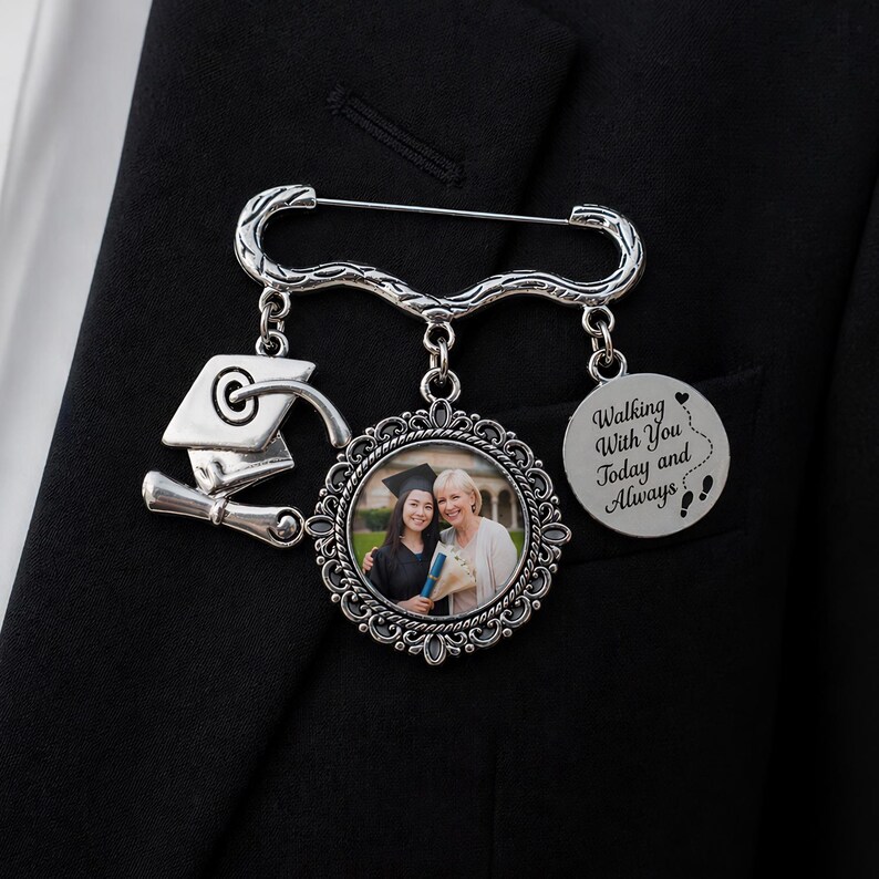Graduation Brooches Personalized Graduation Photo Charm Pin With Picture Memorial Brooch ...