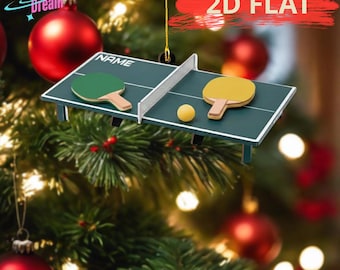 Ping Pong Paddle Table Hanging Decor, Personalized Sports Keepsake, Custom Name Table Tennis Fan Gift, Christmas Ornament for Team