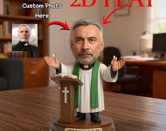 Personalized Priest Acrylic Block Gift Custom Clergy Figurine With Name Christian Pastor Appreciation Gift Church Desk Decor