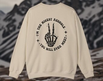 Humorvolles Rundhals-Sweatshirt: Unisex-Baumwoll-Poly-Mischung, lässiger Komfort