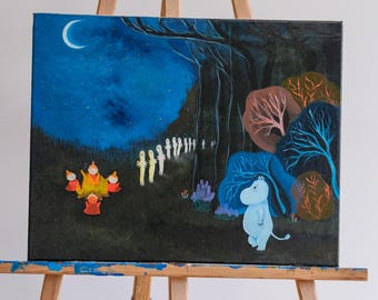 Noc w Dolinie Muminków – olej na płótnie