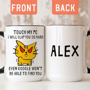 Funny PC Protector Mug, Personalized Computer Lover Gift, Humorous Gift For Programmer Teacher,  Software Engineer Student Coffee Mug(A529T)