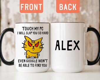 Funny PC Protector Mug, Personalized Computer Lover Gift, Humorous Gift For Programmer Teacher,  Software Engineer Student Coffee Mug(A529T)