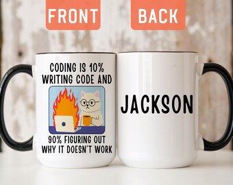 Funny Programmer Coffee Mug, Custom Software Engineer Gift, Code Writer Coffee Cup, Gift For Software Engineer, Computer Joke Gift (A537T)