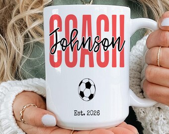 Soccer Ball Coach Mug, Personalized New Soccer Ball Coach Gift, New Coach Appreciation Mug, 2026 Coach Coffee Mug, Coach Retiree Gift(A520T)