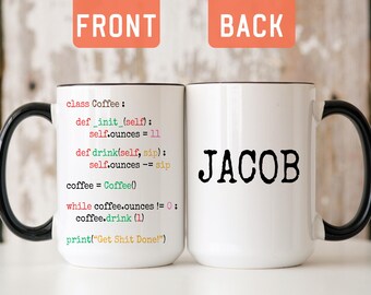 Software Developer Mug, Personalized  Computer Programmer Gift, Mug For Programmer, Python Mug, Gift For Code Writers, Engineer Gift (A527T)