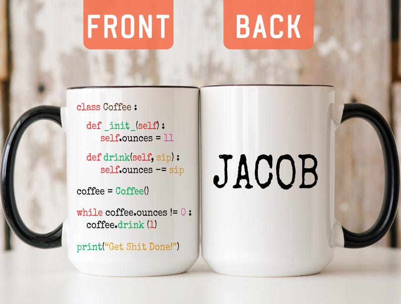 Software Developer Mug, Personalized Computer Programmer Gift, Mug For Programmer, Python Mug, Gift For Code Writers, Engineer Gift (A527T) Bild 1