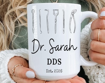 Dental School Graduation Mug, Personalized Dentist Graduation Gift, New dentist Coffee Mug, Class Of 2026 Dentist Mug, DDS Coffee Mug(A525T)
