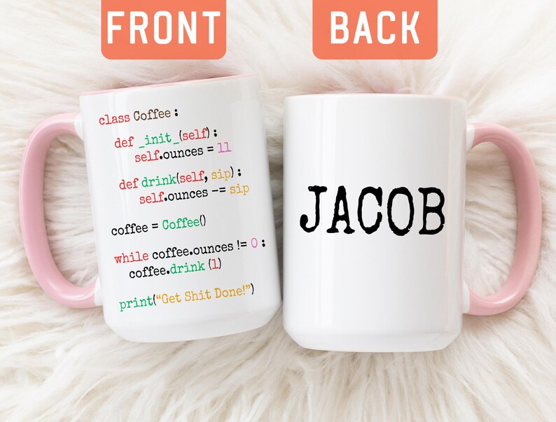 Software Developer Mug, Personalized Computer Programmer Gift, Mug For Programmer, Python Mug, Gift For Code Writers, Engineer Gift (A527T) Bild 2