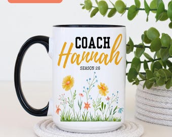 Floral Sports Coach Coffee Mug, Custom Season 26 Coach Gift, Best Coach Mug, Best Coach Birthday Gift, floral Coach Appreciation Cup (A522T)