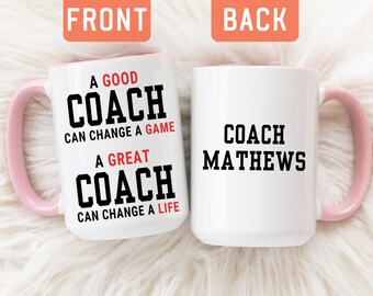 Coach Appreciation Coffee Mug, Personalized Coach Thanks Gift, Retirement Gift For Coach, Best Coach Present, Birthday Mug For Coach (A523T)