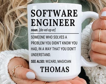 Software Engineer Definition Mug, Custom Software Engineer Appreciation Gift, Programmer Thank You Mug, Software Engineer Coffee Cup (A528T)