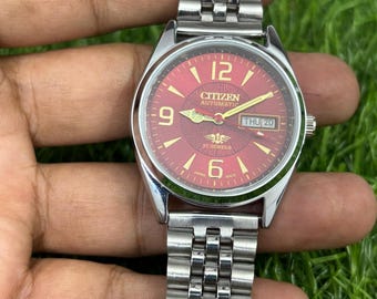 Reloj de pulsera automático Citizen de acero con fondo transparente para hombre, fecha y día, japonés, tamaño 36 mm