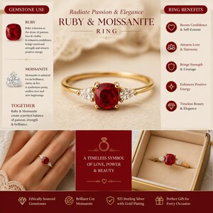 Dainty Ruby Ring, Red Ruby Stacking Ring, Minimalist Garnet Ring, Mother's Day Gift for Her, Red Gemstone Ring, Dainty Promise Ring image 3