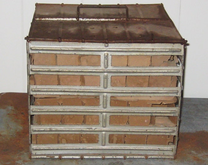 Vintage Metal Egg Crate With Dividers Holds 12 Dozen Eggs Etsy