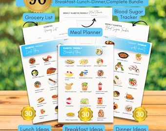 Diabetes Meal Plan, Diabetic Diet Plan and Food List, Sugar Free Meal Plan, Diabetes Grocery List and Diabetic Food Chart, Diabetic Diet