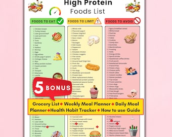 Lista imprimible de alimentos ricos en proteínas, tabla de alimentos ricos en proteínas, lista y tabla de alimentos ricos en proteínas, alimentos bajos en carbohidratos y ricos en proteínas, lista de alimentos ricos en proteínas