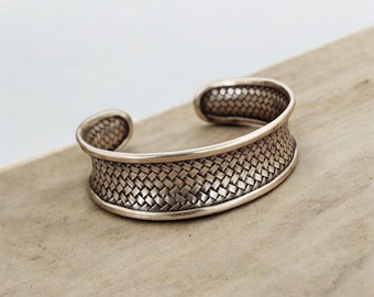 Brazalete trenzado de plata 925 Karen, hecho a mano en Japón, joyería de plata de alta pureza.