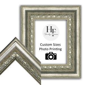 Antique Silver with Plum Undertones Picture Frame - 5x7",8x10",8.5x11",10x10", 11x14", 16x20", Picture Print,  traditional, Poly, Home Decor