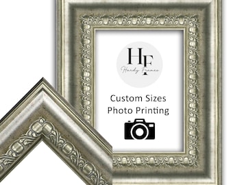 Antique Silver with Plum Undertones Picture Frame - 5x7",8x10",8.5x11",10x10", 11x14", 16x20", Picture Print,  traditional, Poly, Home Decor