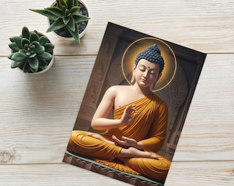 Ilustración de Buda Shakyamuni - Tarjeta de felicitación budista zen