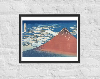 Póster enmarcado Viento del Sur, Amanecer Claro - Katsushika Hokusai