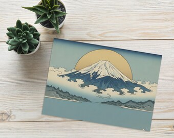 Tarjeta de felicitación del Monte Fuji - Escenas invernales japonesas 1