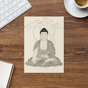 Buddha (Shakyamuni) Greetings Card - Buddhas & Bodhisattvas Series - &#39;The Buddha&#39;, Founder of Buddhism
