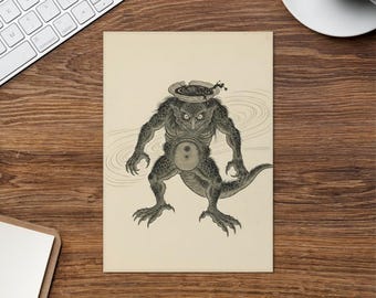 Tarjeta de felicitación del Espíritu del Agua Kappa - Fantasmas, demonios y espíritus japoneses
