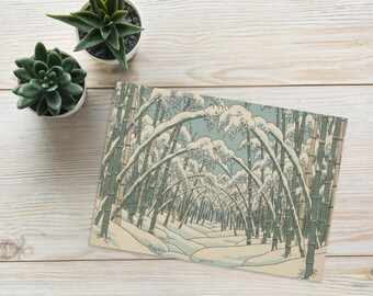 Bosque de bambú - Escenas invernales japonesas 2 - Tarjeta de felicitación