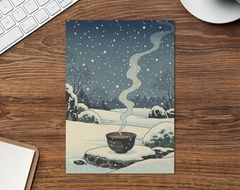 Té humeante - Escenas invernales japonesas 7 - Tarjeta de felicitación