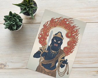 Fudo Myoo 2 - Tarjeta de felicitación inspirada en el budismo zen