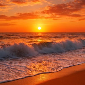 Foto del atardecer en la playa