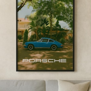 Poster della Porsche 911 classica, decorazione murale di automobili d&#39;epoca, stampa di auto d&#39;epoca, regalo per appassionati di auto, arredamento per la casa