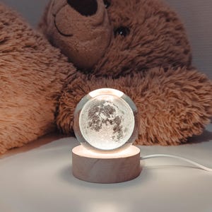 Crystal Moon Ball Lamp Decorative Night Light for Home Decor Aesthetic Bedside Lamp Cozy Ambient Lighting Unique Gift Idea