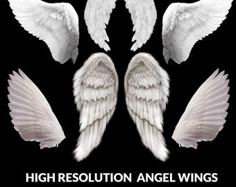 PNG-overlays met engelenvleugels – fotobewerking met zachte veren (digitale download)